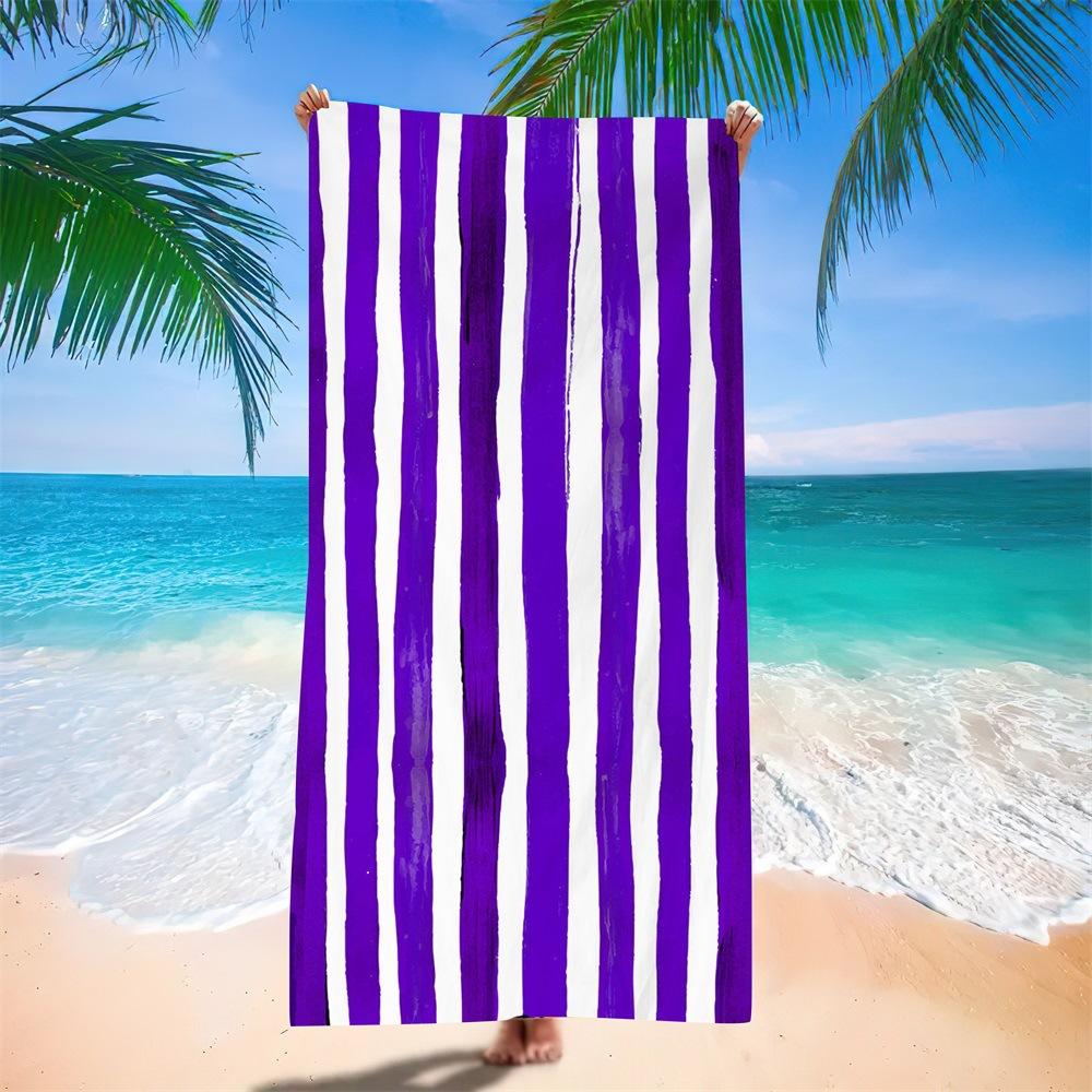European And American Towel Cloth Printed Striped Beach Towel Adult Swimming Bath Towel Microfiber Beach Towel