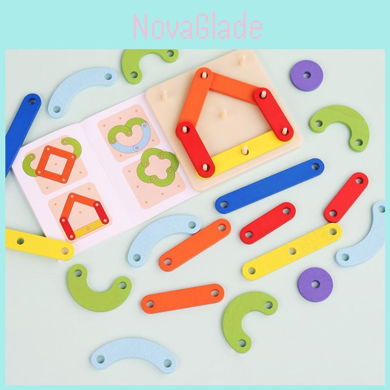 Creative Wooden Geometric Shape Puzzle Nail Board Kid Toy For Kids Educational Toy And Brain Training