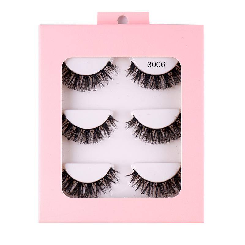 Roll 3 Pairs Of Chemical Fiber False Eyelashes Simulation Curled Thick Eyelashes