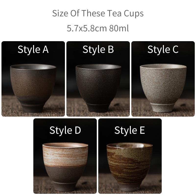 80ml Ceramic Tea Cup Japanese Style Ancient Style Kung Fu Tea Set