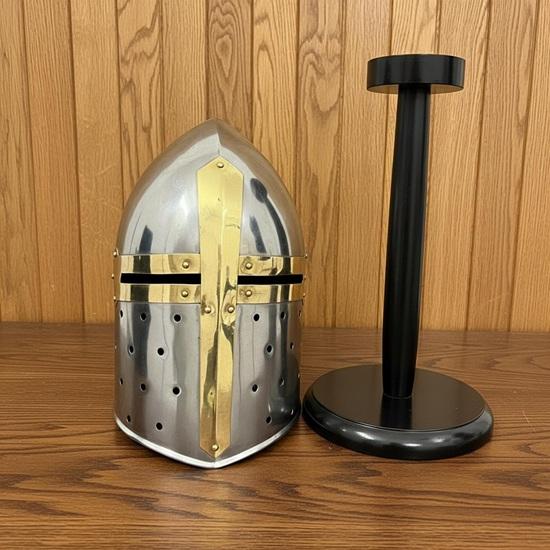 New Sugerloaf Helmet with free wooden stand , Crusader Helmet