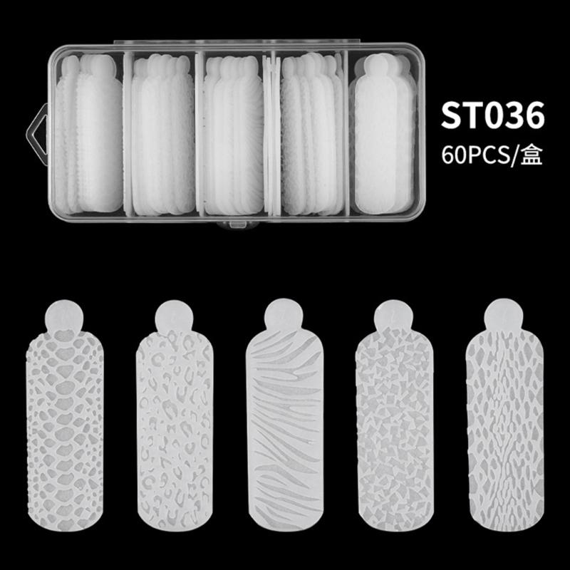 60Pcs 3D Silicone Double Nail Forms Mould Sticker Set for Nail Extension Quick Building Double Nail Forms Mould