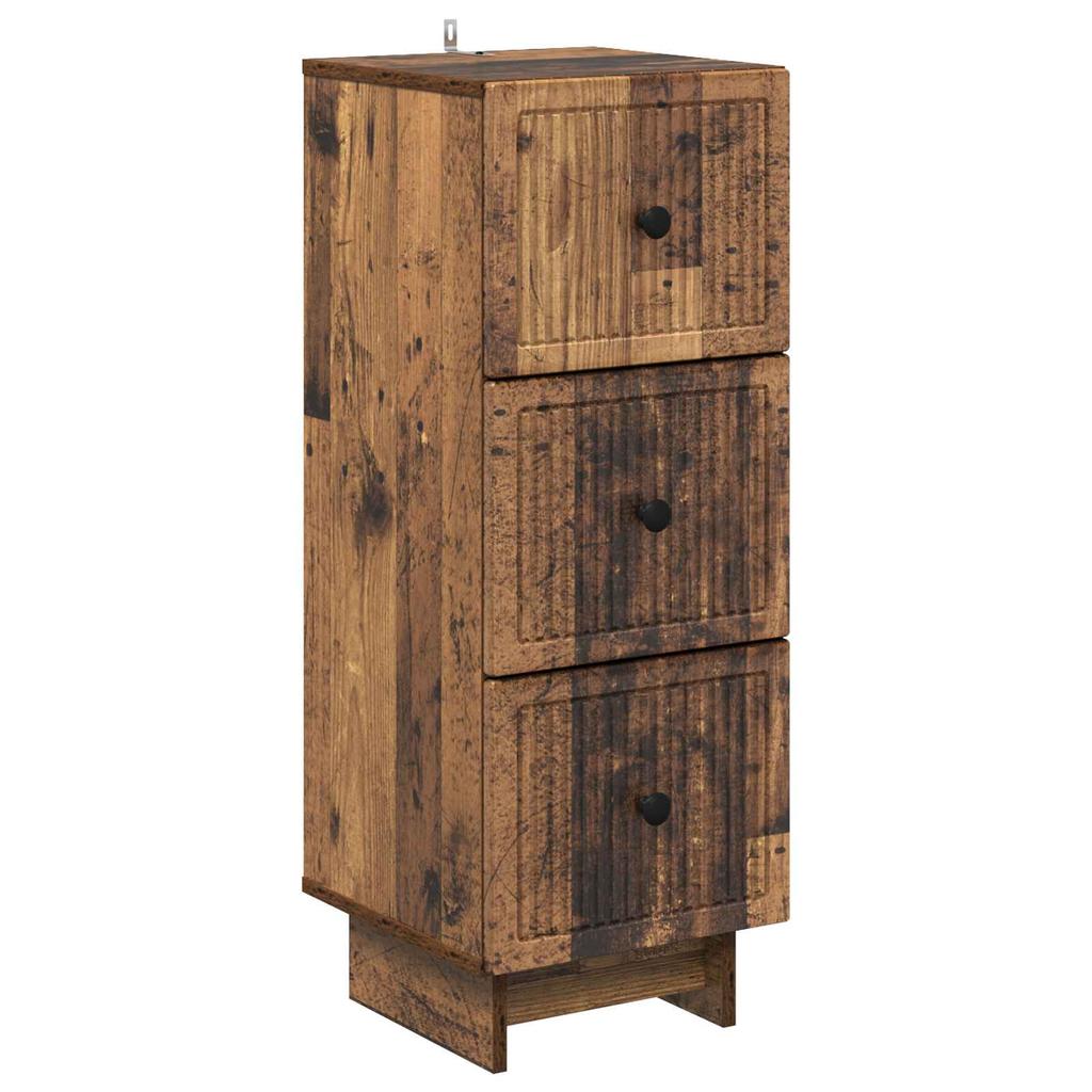 Vintage Style Drawer Chest Reclaimed Wood Look 13 X 13.6 X 35.4 (W X D X H) Particleboard