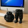 Teacher Desk Pen Cup Pencil Holder, Creative Down Jacket Shape, Durable PETG Large Capacity Small Desktop Trash Can Cup, for Office Supplies