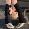 Punk Solid Black Cool Knit Long Socks Women Outdoor Knee High Elastic Leg Warmers 2020 Lady Warm Slim Gothic Hip-hop Rock Sock