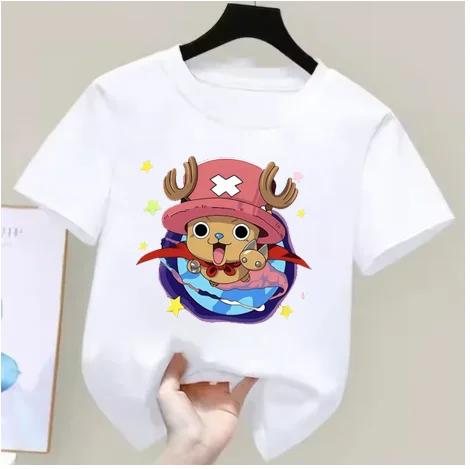 One Piece Boys Girls T Shirt Summer Kids Anime TShirt Luffy Zoro Nami Chopper Cute Clothes Cartoon Tees Birthday Gifts Tops