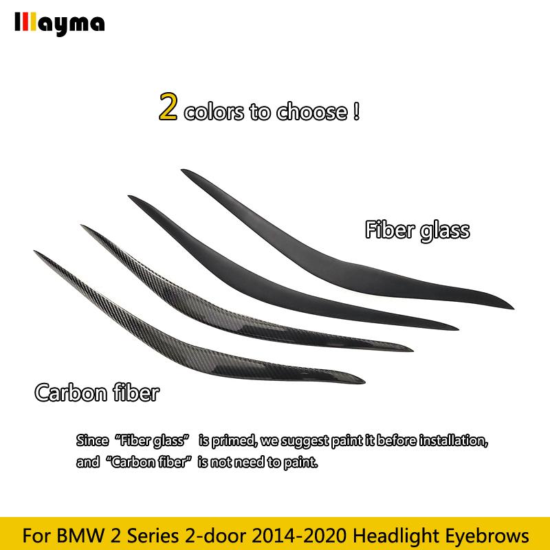 Carbon Fiber Car Headlight Eyebrows For BMW 2 Series Coupe Covertible F22 F23 F87 M2 2014 -  Fiber Glass Front Lamp Eyelids