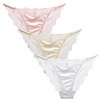 Josigge Lace Satin Fabric with Jeweled Bling Luxurious Cute Long Peach Butt Women's T-Back Panties, Bling, Shine, Sparkling, Glamorous, Panties, Legs,