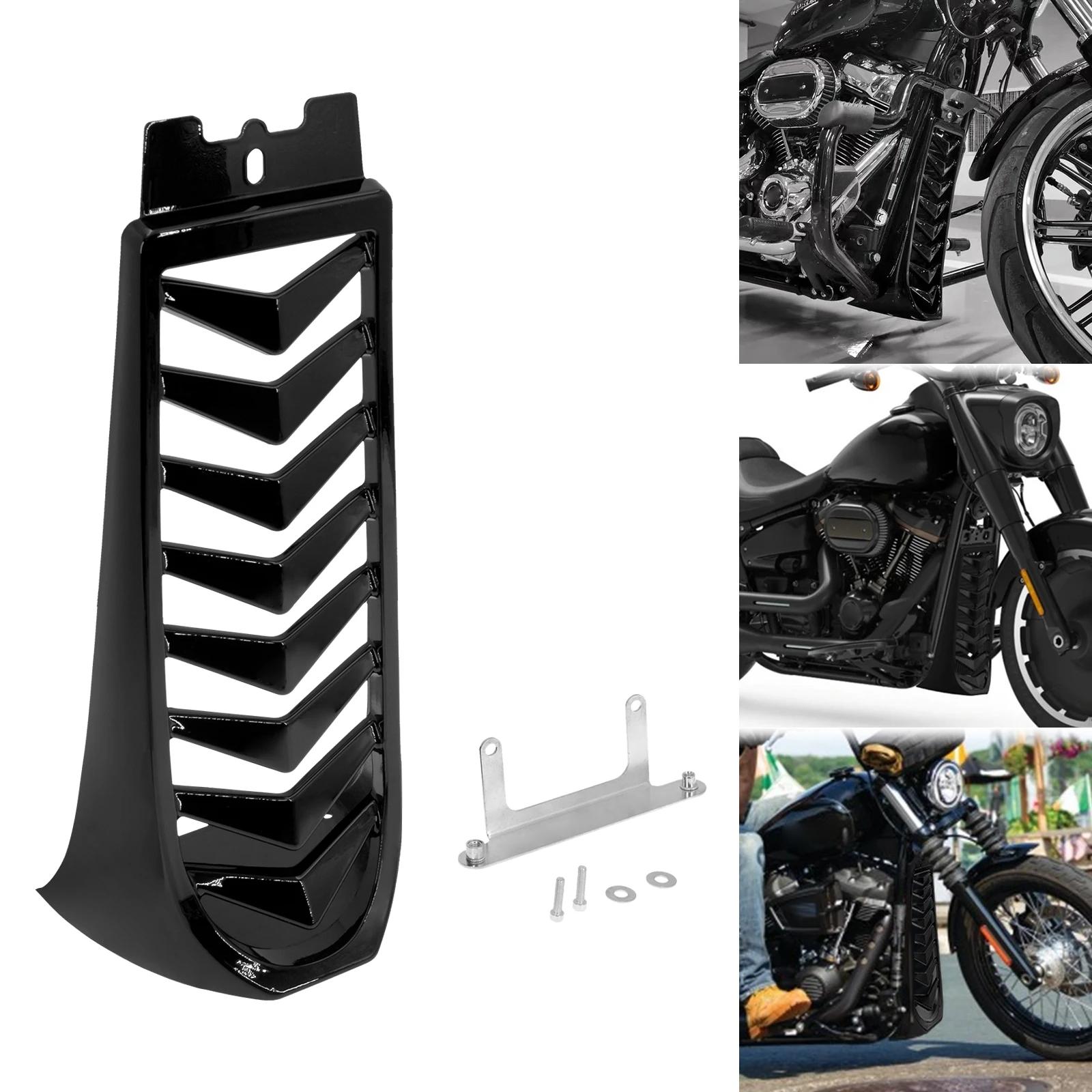 

Motorcycle Black Front Lower Radiator Chin Fairing Spoiler Frame Cover For Harley Softail Street Fat Bob Breakout FXBR 2018-2023 Black chin spoiler