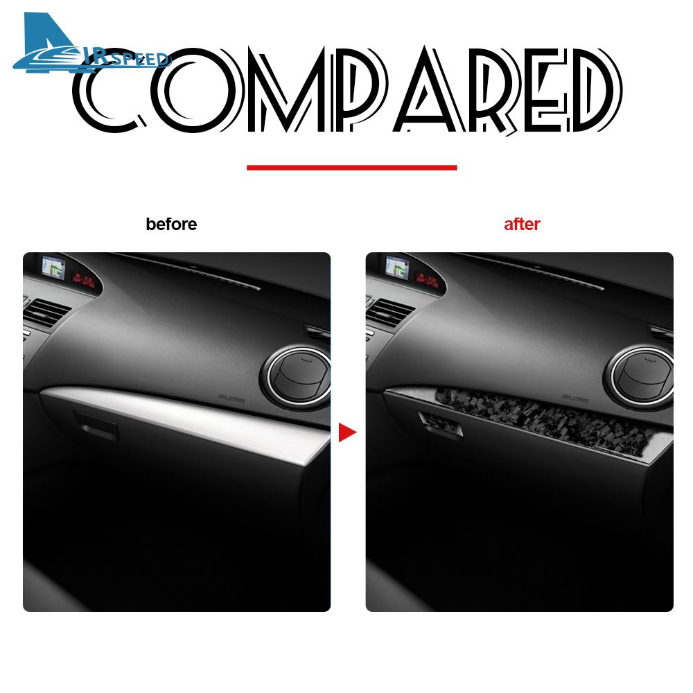 Real Soft Carbon Fiber For Mazda 3 2010 2011 2012 2013 Co-pilot Dashboard Holder Trim Interior Cover Sticker Car Accessories