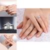 Fashionable Geometric Design Adjustable Couple Rings With Platinum Finish