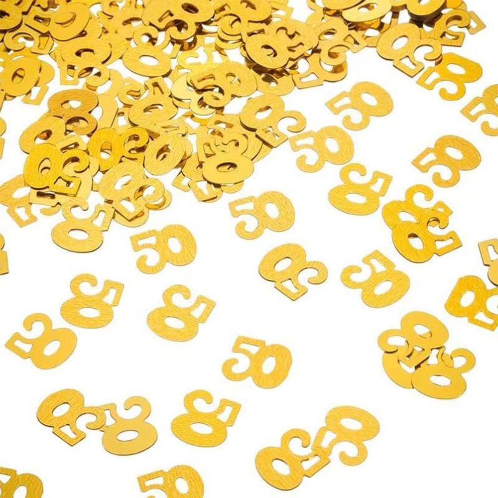 Runtow 20g/bag Gold Paper 50 Confetti , Happy Birrthday Party Decorations ,50th Birthday Anniversary Paper Scraps