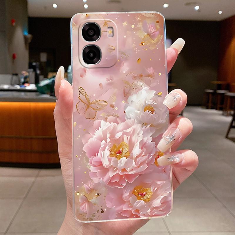Custodia Per OPPO A6X 4G A6 Fiore Farfalla Cover Protettiva OPPOA6X 5G CPH2823 CPH2819 Trasparente Morbido Silicone TPU Copri Telefono