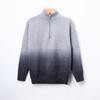 Men’s Thick Gradient Zip Stand Collar Knit Sweater