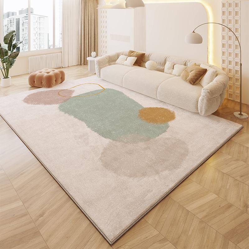 Cream Style Carpets for Living Room Irregular Shape Plush Bedroom Decor Carpet Fluffy Soft Bedside Rug Thick Washable Floor Mat