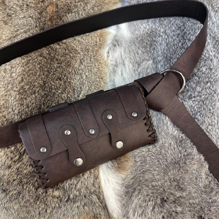 2Pcs/set Adjustable PU Leather Waist Belt Decorative Sash Girdle and Matching Waist Bag for Event