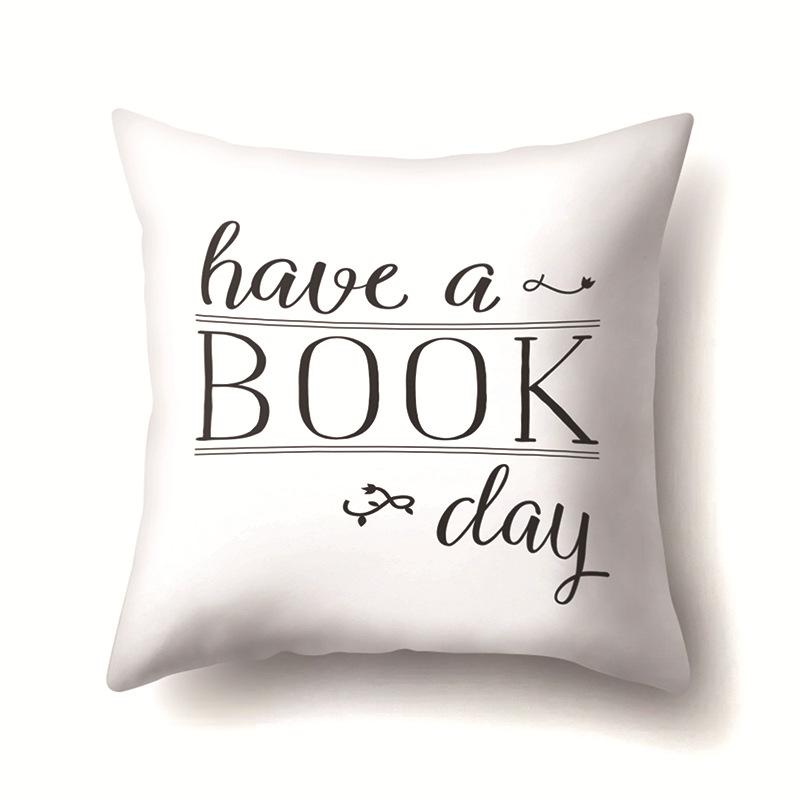 Nordic Style Ins Illustration Graffiti Polyester Pillowcase Car Decoration Home Printed Waist Rest Pillowcase