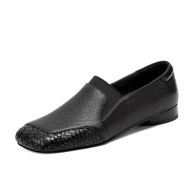 Туфли на одном каблуке нового стиля супермягкая подошва женская обувь 35 чёрный 1730₽