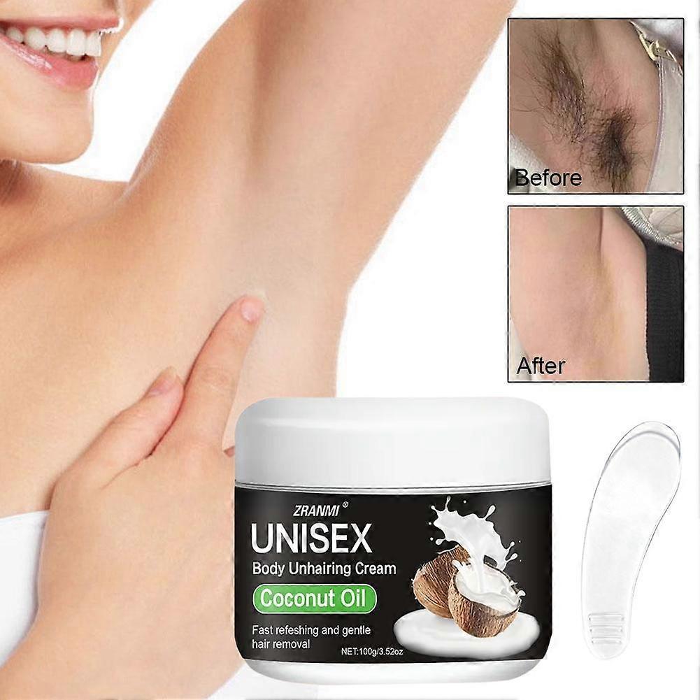 Coconut oil hair removal cream is gentle non irritating for hair removal care
