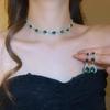 Elegante Conjunto de Joias Gota de Strass Estilo Francês: Colar e Brincos de Luxo para Mulheres