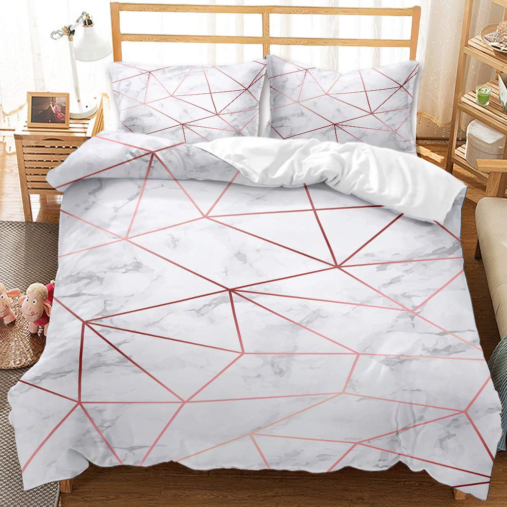 Comforter Marble Twin Queen Microfiber Geometric Bedding Set Modern Luxury Abstract Triangle Comforter For Girls Women