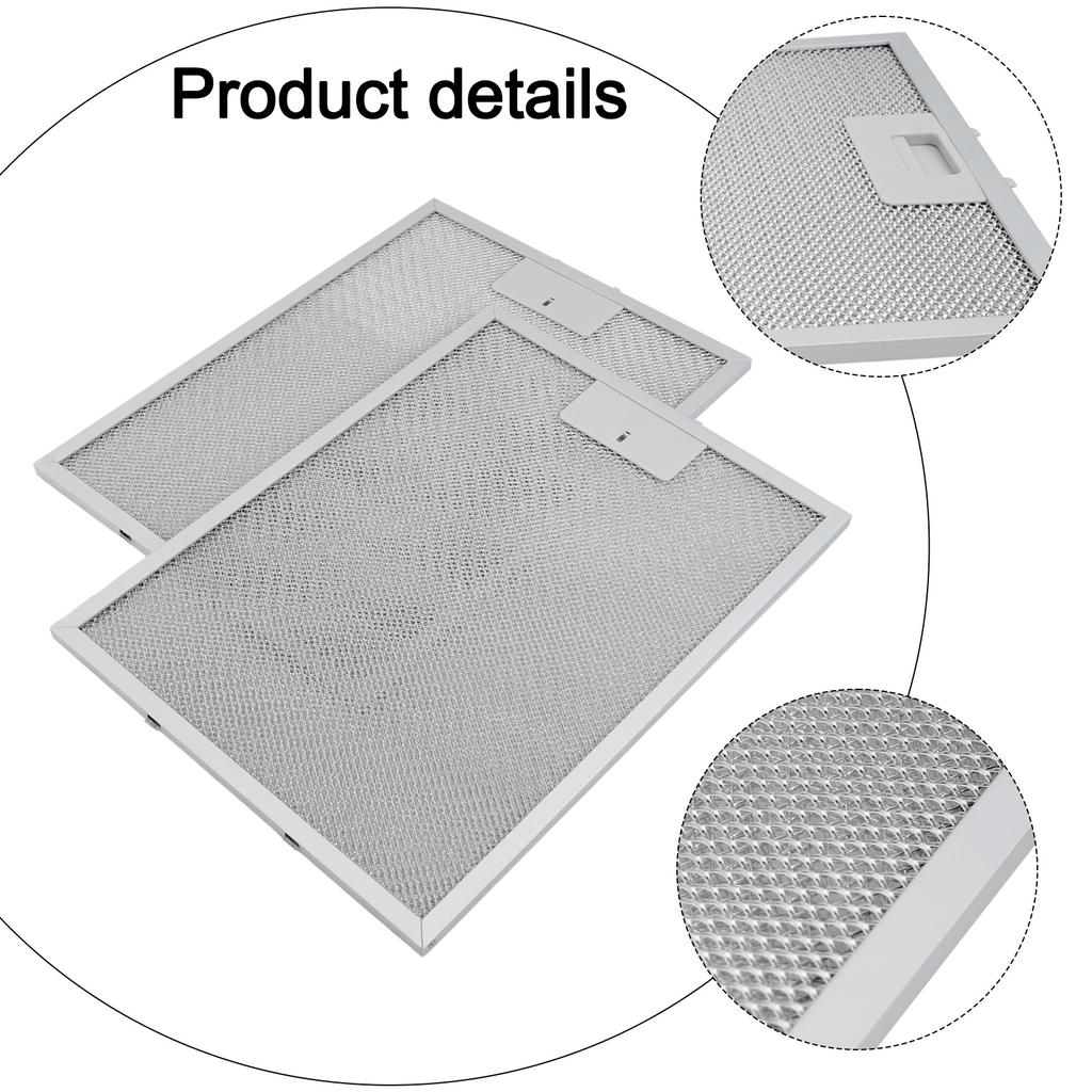 2PCS Silver Cooker Hood Filters Metal Mesh Extractor Vent Filter 280x371x9MM Silver Hoods Oil Filter Range Aspirator Filter