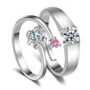 2pcs 925 Sterling Silver Couple Rings Zircom For Women Man Exquisite Student Girlfriend Jewelry Accessories Wedding