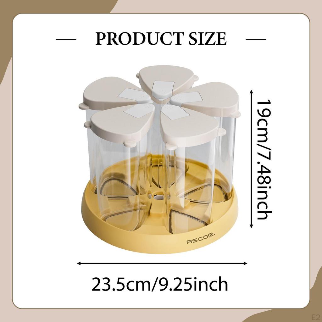 Dry Food Storage Containers Grain Dispenser 360° Rotating Organizer Rice for Beans Barley