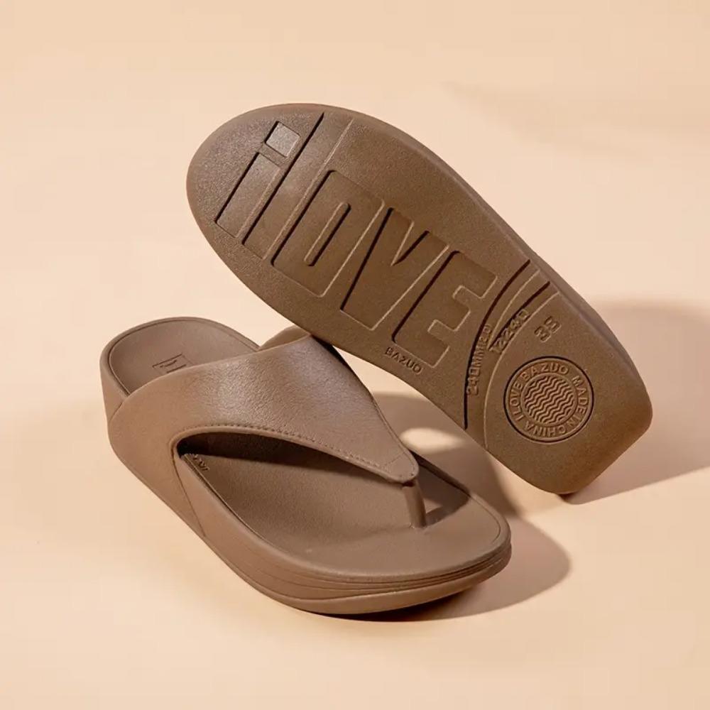 2025 Women's Summer Fashion Slippers - Casual Non-slip Thick Sole, EVA Material Open Toe Beach Shoes