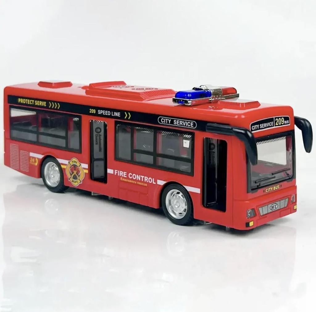 Children's Double-Decker Bus Toy: Convertible Police/Sightseeing Model with Openable Doors, Sound, Light & Inertial Motion