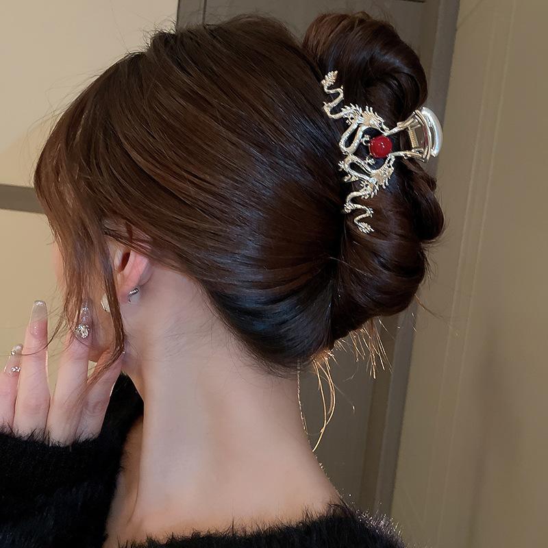 National Tide Inlaid Rhinestone Pearl Hairpin for Women Fashion New Chinese  Hair Claws All Matching Temperament Accessories