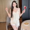 Women's Black Lace Trim Sexy Camisole & Shorts Pajama Set with Chest Pads - Summer New Arrivals
