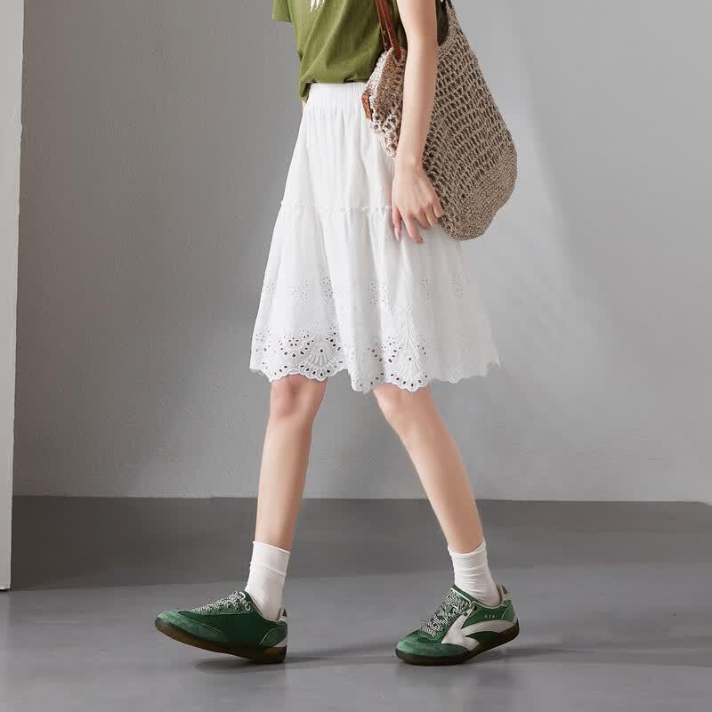 SOFSIL 2026 Summer French Style Hollow-Out A-line Skirt 27/M