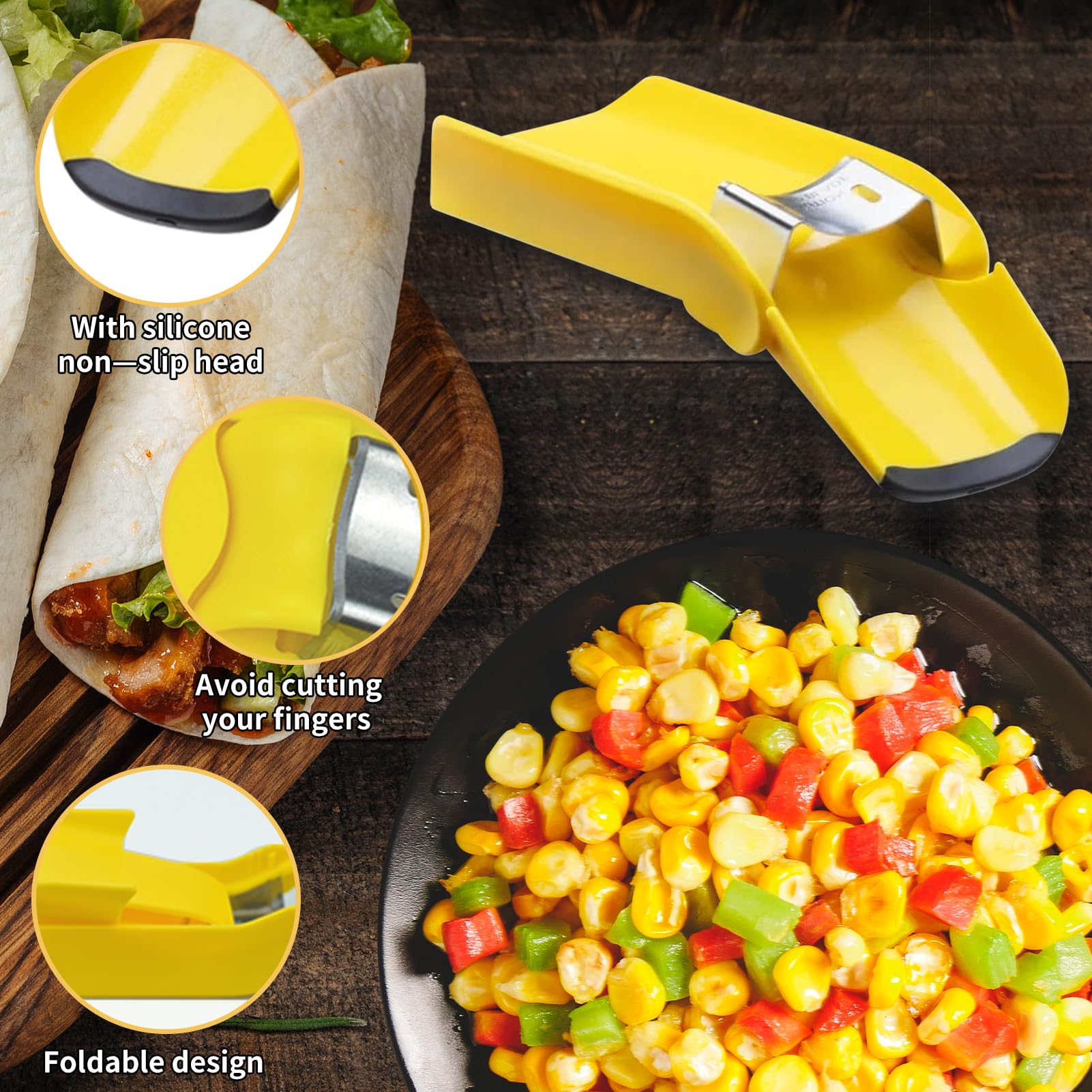 

Stainless Steel Blade Corn Cob Stripper Quick Corn Kernel Separator Kitchen Gadget (BPA Free,No FDA) Type A