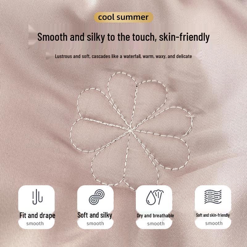 Sommerdecke aus Eisseide: Vierteiliges Set, Dünn & Atmungsaktiv, Einzel-/Doppelbett, Maschinenwaschbar