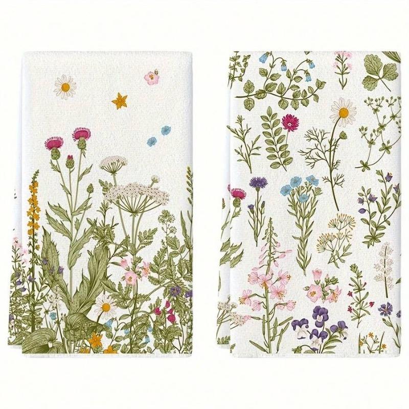 2PCS Kitchen Towels, Towel Sets, Super Absorbent Soft Cleaning Cloths, Kitchen Decoration,kitchen Essentials, Household Essentials, Cleaning Cloths