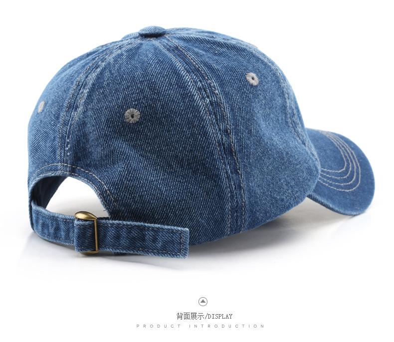 Unisex Denim Baseballkappe für Herren Damen Verstellbar Gewaschene Baumwolle Jeanshut Retro Sonnenhut