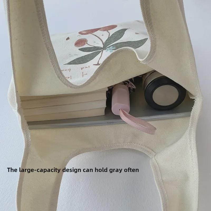 Women's Large Capacity Simple Style Canvas Shoulder Bag – Japanese and Korean Influence