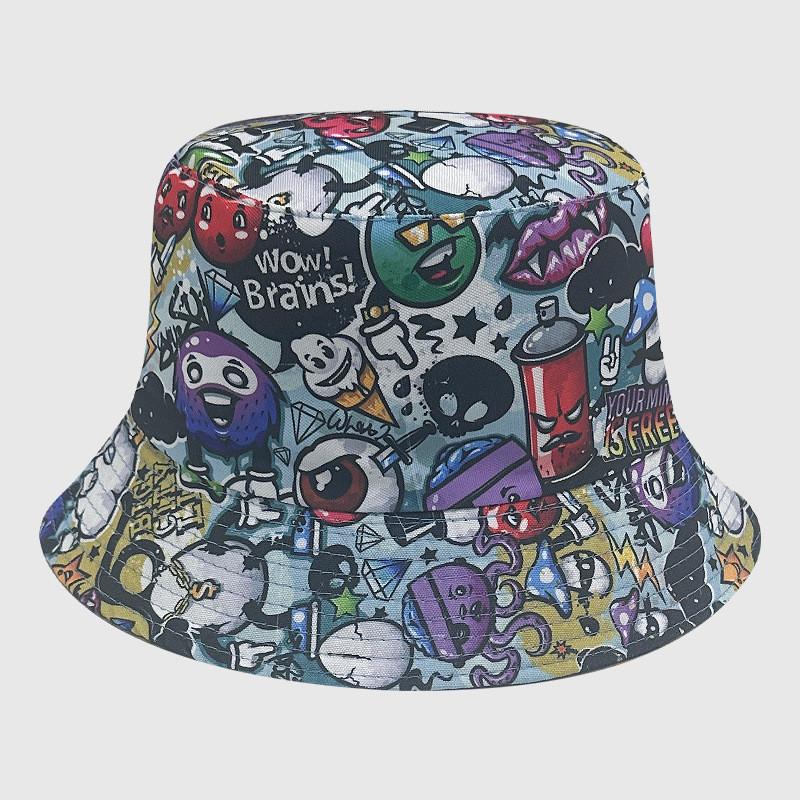 Dye Fisherman Tie Hat Uv Protection Assorted Colors Print Butterfly Cat Cap Leaf