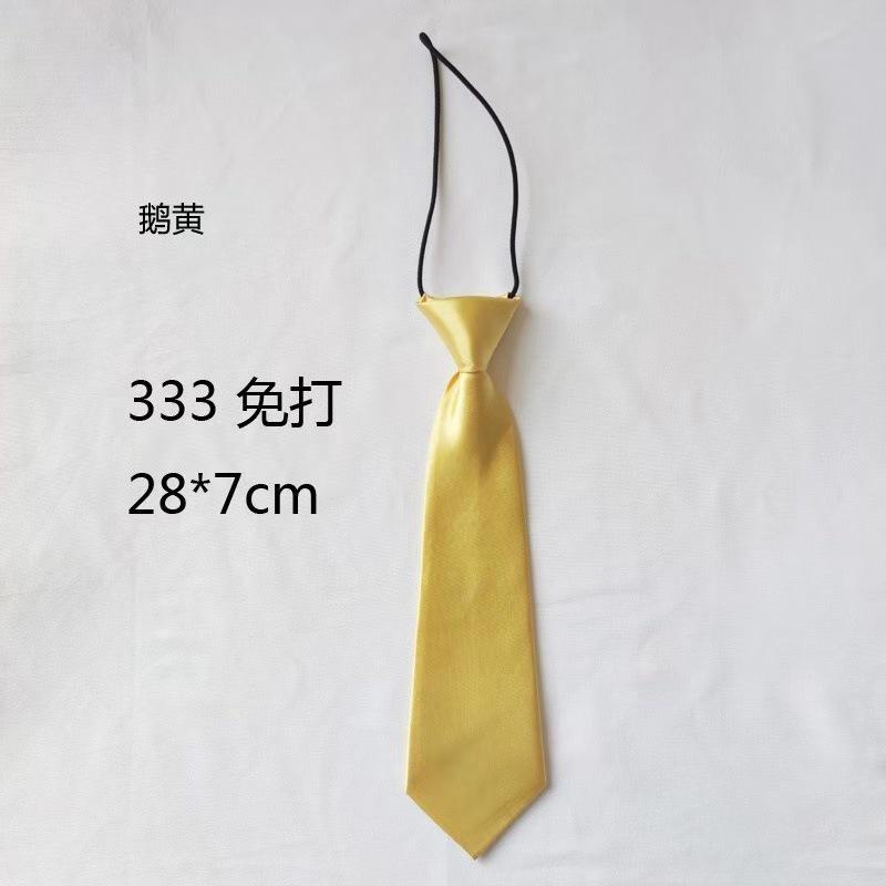 Cravată mică cu bandă de cauciuc de 28 cm, culoare solidă, cravată monocromă pentru copii, cravată scurtă, accesorii pentru băieți, cravată pentru uniformă școlară