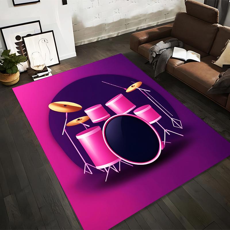 

Modern Drum Set Printed Carpet in Purple and Pink Gradient Design Suitable for use as an anti-slip for living room bedroom sofas 40x60cm( 15x23in )