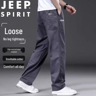 JEEP SPIRIT Men's Loose Fit Casual Trousers