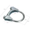 Exhaust Pipe Clamps - KOTARBAU - Pack of 2 - 52 Mm - Galvanized Steel - Silver