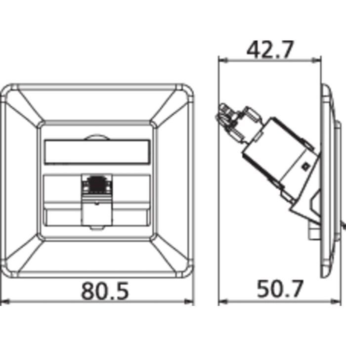 Douille RJ-45 - BTR - NETCOM 130B11D11002-E - Blanc - Prêt à poser - Catégorie 6a