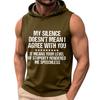 Men's Sleeveless Hoodie Tank Top Casual Loose Fit Graphic Print Summer Muscle Shirt Lightweight Breathable Fabric Comfortable