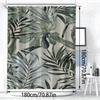 Tropical Leaf Print Shower Curtain - Polyester,  Lush Green & Black Banana Leaf Design, Modern All-Season Decor