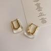 1 Pair Women Hanging Earrings Vintage U-shaped Oil Matching Drip Smooth Color Prom Huggie Earrings Commute Dangle