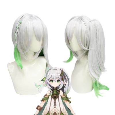 Genshin Impact Sumatra God Naxida Cos peluca de silicona simulación cuero cabelludo superior juego de animación Cosplay Anime peluca