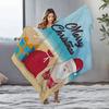 Santa Claus Beach Throw Blanket Christmas Holiday Coastal Home Decor Gift Tropical Summer Vacation Personalized Cozy Fleece Thro