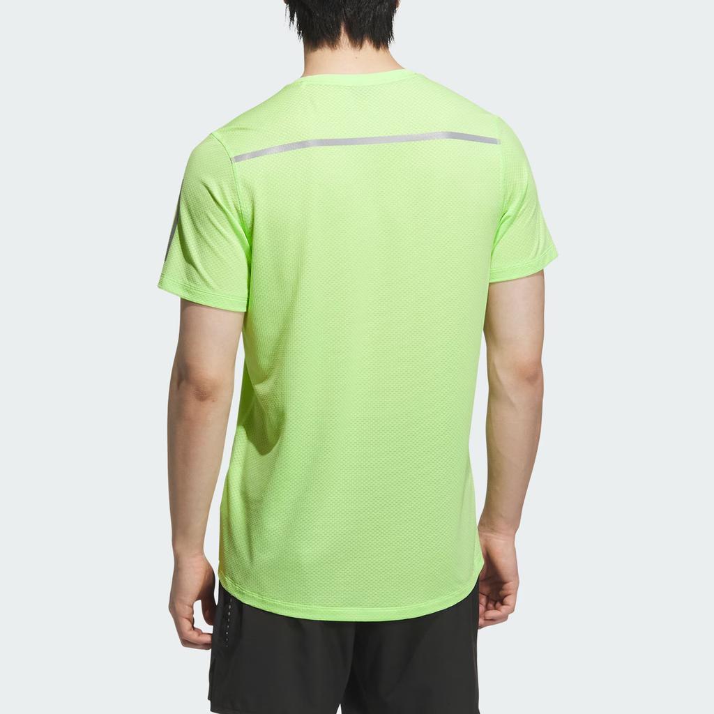 Adidas Own The Run SS25 Dopamine Stripe Comfortable Knitted Stretch Quick-Dry Sports Crew Neck Short Sleeve T-Shirt Men Tops JY6983